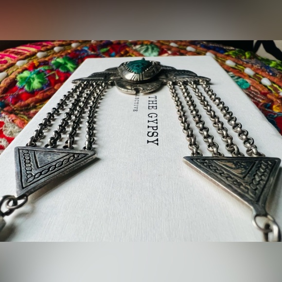 SOLD Spell And The Gypsy Dark Side of the Moon  Necklace Turquoise Stone Silver - Picture 8 of 11